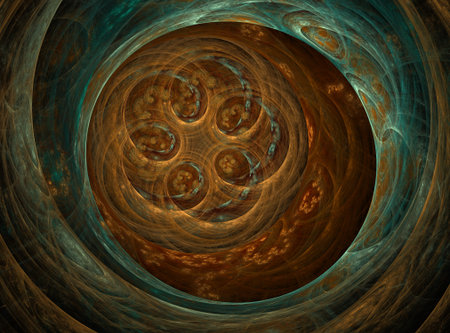 computer-generated fractal image - circles and swirlsの写真素材