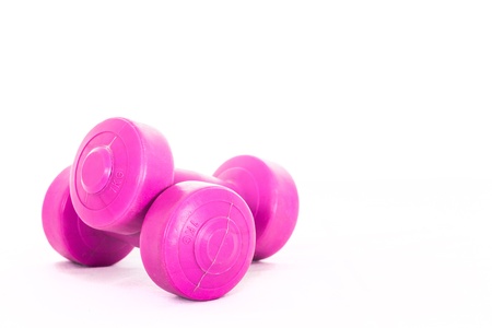 Dumbbells on white backgroundの写真素材