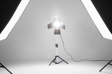 flash and softbox in a foto studioの写真素材