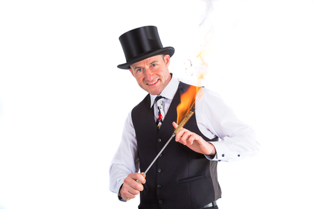 Magician shows a performanceの写真素材