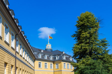 castle in the city Karlsruhe in Germanyのeditorial素材