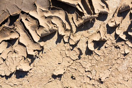 dry soil on the ground during a drought time in summer