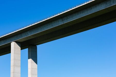 details and pillars of the concrete construction Aichtal viaduct in Germanyの写真素材