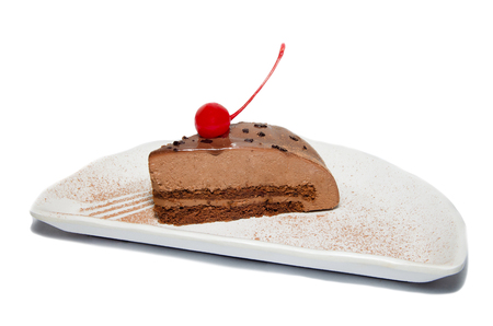 chocolate dessert on white backgroundの写真素材