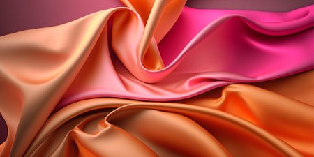 Abstract background with smooth satin or silk wavy folds. Vector illustrationの素材