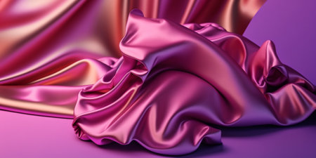 Luxury satin fabric in pink and purple colors. 3d render illustrationの素材