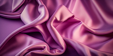 Photo pour Closeup of rippled pink satin fabric, studio shot - image libre de droit