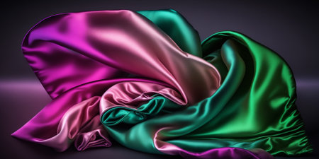 3d render, abstract background luxury cloth or liquid wave or wavy folds of grunge silk texture.の素材