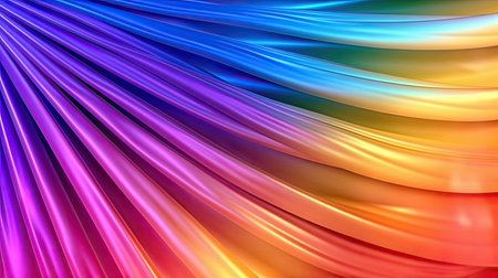 abstract background with smooth lines in rainbow colors, 3d renderの素材