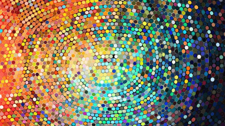 abstract background of colored circles in the form of a rainbow.の素材