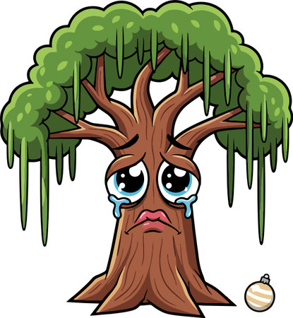 cartoon vector tree illustrationのイラスト素材