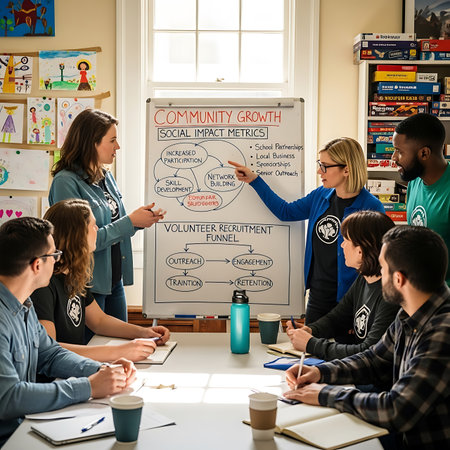 Group of students studying together in a classroom with a whiteboard.の素材