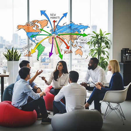 Business People Meeting Brainstorming Planning Teamwork Concept. Business people meeting in conference roomの素材