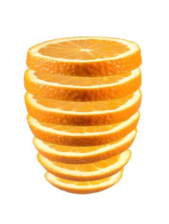 Fresh sliced orange isolated on white background.の写真素材