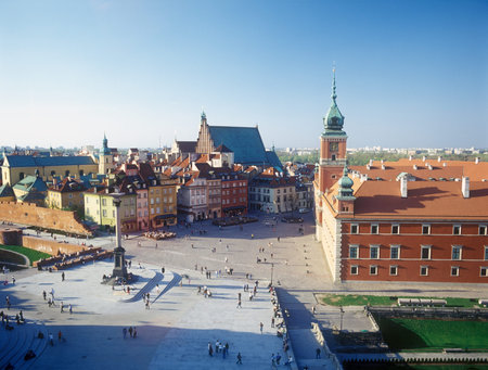 The beautiful view of the historical square. Warsaw, Poland.の写真素材