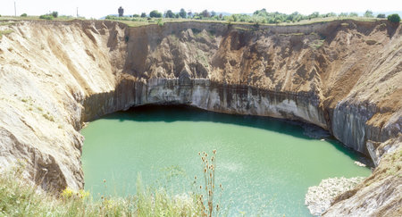 Salt lake in Solotvyno, Ukraine.