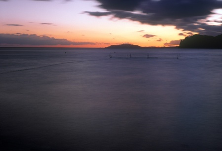 Beautiful sunset scene on the sea. Eastern Crimea, Ukraine.の写真素材