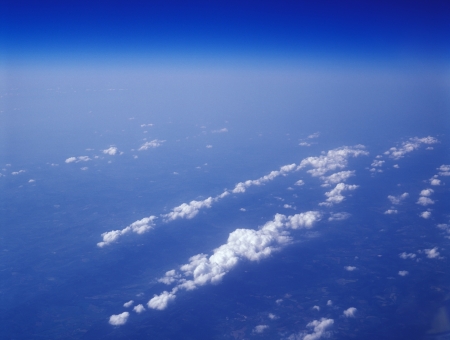 Clouds from above, taken from an airplane.の写真素材