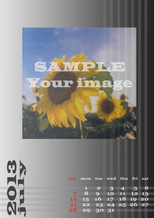 Layout A3 wall calendar. Insert your images. Best suited for square images.の写真素材