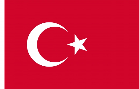 National flag and ensign of Turkey. Proper proportion (2:3) design and color. Initially it was adopted in 1844, later its measures were passed by law during the Republic period on May 29, 1936.の写真素材