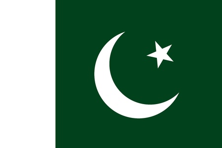 National flag of Islamic Republic of Pakistan. Proportion 2:3. Adopted August 11, 1947.の写真素材
