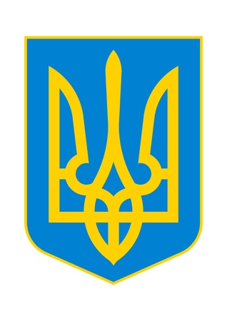 The small Coat of Arms of Ukraine  Tryzub   This design meets of the Verkhovna Rada Resolution about Coat of Arms of Ukraine  Was officially adopted on 19 February 1992 の写真素材