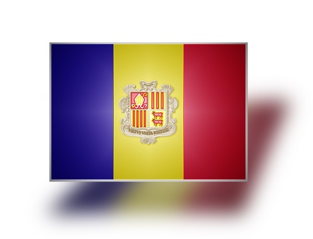 The national flag of the Principality of Andorra  Catalan  Bandera の写真素材