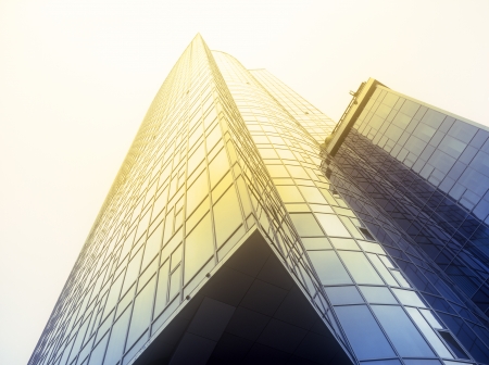 Facade of the office building in a modern city のeditorial素材