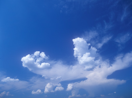 Blue sky and white clouds  Useful as background for your projects の写真素材