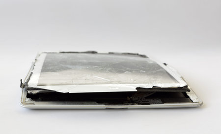 Tablet computer with broken touch screen.