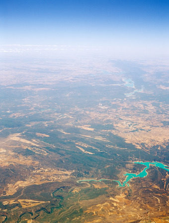 Somewhere over the Spain. View from the airplane window.の写真素材