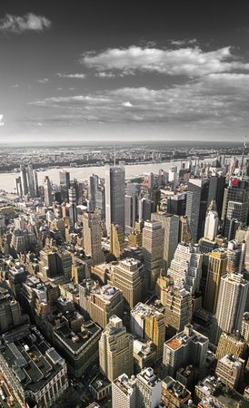 Aerial view of New York City from the Empire State Building.