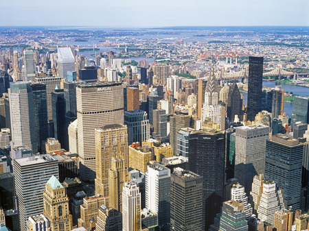 Aerial view of New York City from the Empire State Building.のeditorial素材