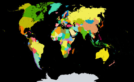 This is a political map of the world. Each country placed on a separate layer and having its own color. The name of the layer consists of name of the country and name of its capital. This map is based on a paper map of Cartography company, Ukraine, publisのイラスト素材