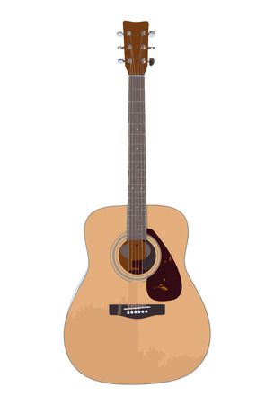 Vector illustration of acoustic guitar isolated on white.のイラスト素材