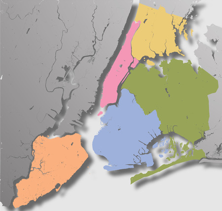 High resolution map of New York City with NYC boroughs.のイラスト素材