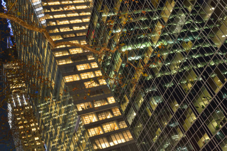 Windows of Manhattan at night.