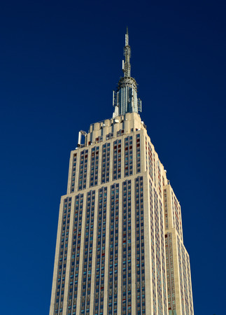 Empire State Building against a clear blue sky.のeditorial素材