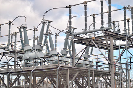 Electric power substation in Brooklyn, NYC, USA.