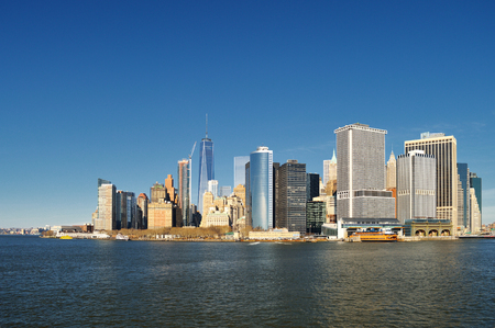 View of the Manhattan Island on a sunny day.の写真素材