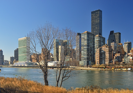 View of Manhattan from the Roosevelt Island.の写真素材