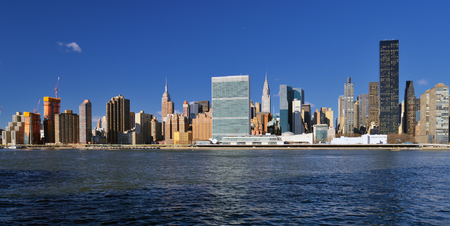 Panoramic view of the Midtown Manhattan at sunny day.の写真素材
