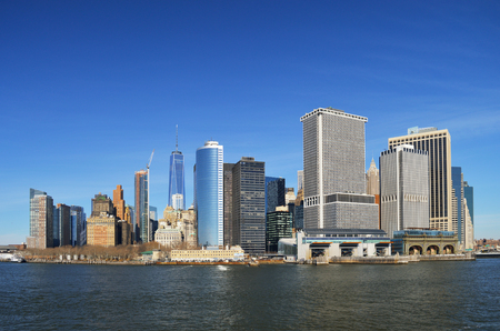 View of Lower Manhattan at sunny day.の写真素材