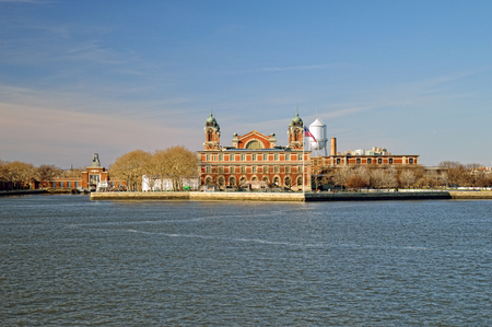 View of Ellis Island at sunny day.のeditorial素材