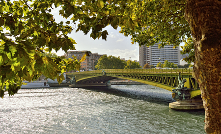 Pont Mirabeau over the Seine in Paris.の写真素材