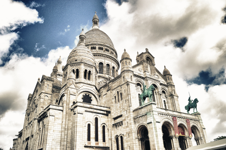 Basilica of Sacre Coeur in Paris, France - HDR view.の写真素材