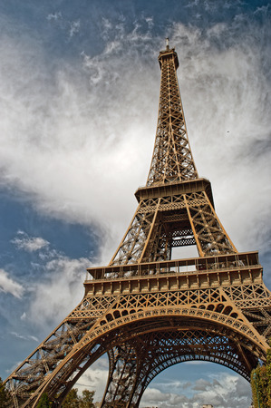 Eiffel Tower, Paris against a blue sky - HDR view.の写真素材
