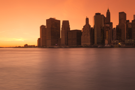 Beautiful sunset over a Lower Manhattan.の写真素材