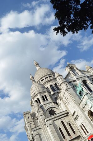 Basilica of Sacre-Coeur in Montmartre, Paris, France.のeditorial素材