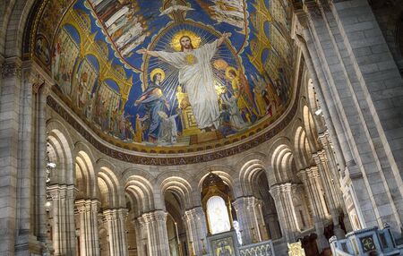 A fragment of the interior of the Basilica of Sacre-Coeur in Montmartre, Paris, France.のeditorial素材